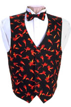 Chili Peppers Vest and Bow Tie Set