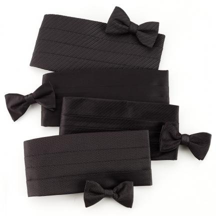 Joseph Abboud Black Tie Cummerbund and Tie Set