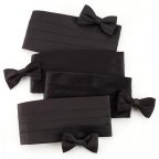Joseph Abboud Black Tie Cummerbund and Tie Set