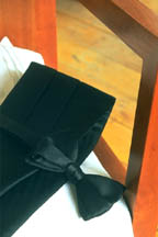 Black Silk Cummerbund and Bow Tie Set