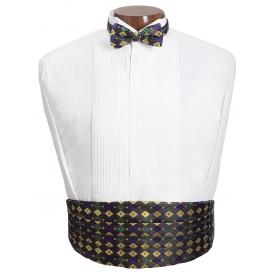 Mardi Gras Diamond Cummerbund and Tie Set