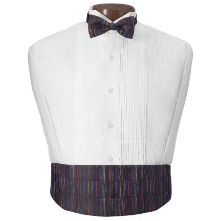 Multicolor Cummerbund and Bow Tie Set