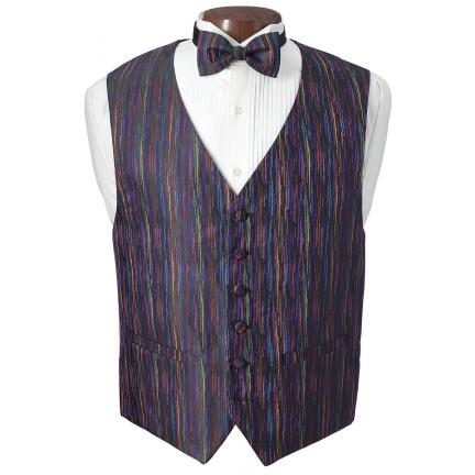 Multicolor Vest and Bow Tie Set