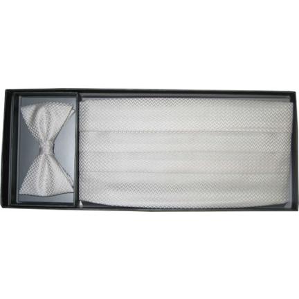 Perry Ellis Herringbone Cummerbund and Bow Tie Set