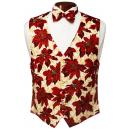 Poinsettia Tuxedo Vest and Bow Tie Set