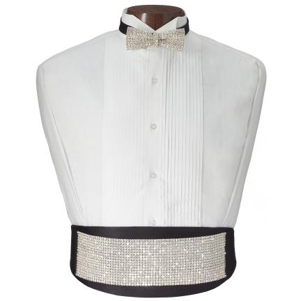 Rhinestone Glitz Cummerbund and Bow Tie Set