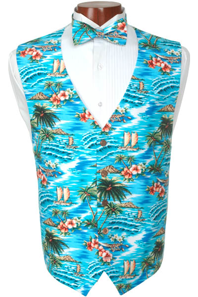 Tropicals Vest and Bow Tie Set