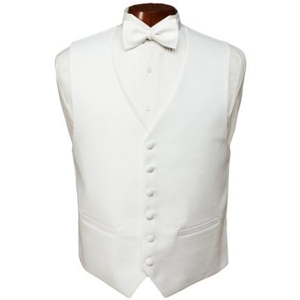 White Piqu&eacute; Tuxedo Vest and Bow Tie Set