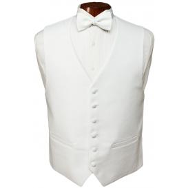 White Piqu&eacute; Tuxedo Vest and Bow Tie Set