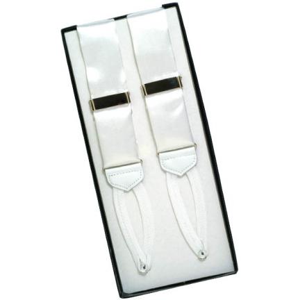 White Silk Suspenders