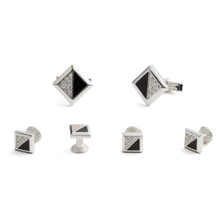 Cinema Sterling Silver Cufflink and Stud Set