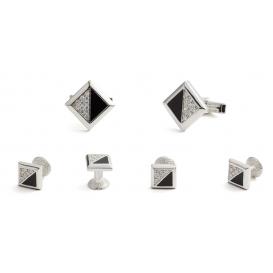 Cinema Sterling Silver Cufflink and Stud Set
