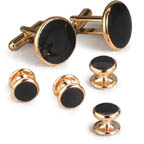 Executive Black Onyx Cufflinks and Studs