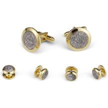 Glitter Stone Cufflink and Stud Set