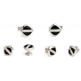 Gusto Sterling Silver Cufflink and Stud Set