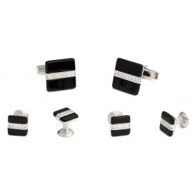 Hero Sterling Silver Cufflink and Stud Set