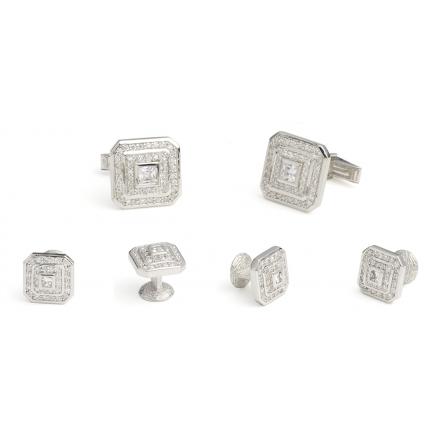 Hoopla-la Sterling Silver Cufflink and Stud Set