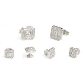 Hoopla-la Sterling Silver Cufflink and Stud Set