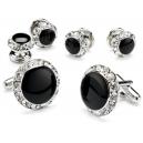 Rhinestone Cufflink and Stud Set