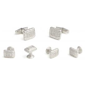 Zap Sterling Silver  Cufflink and Stud Set