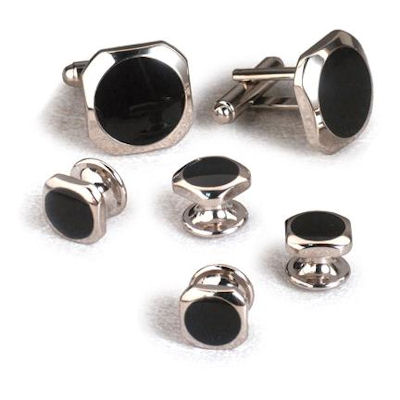 Dallas Black Onyx Cufflinks and Studs