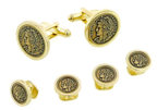 Faux French Coin Cufflinks and Studs