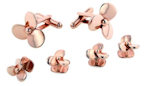 Rose Gold Propeller Cufflinks and Studs