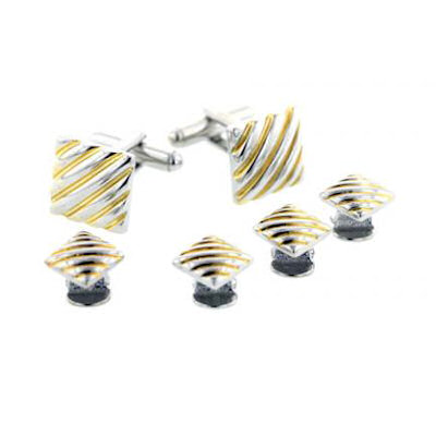 Teller Two Tone Cufflinks and Studs
