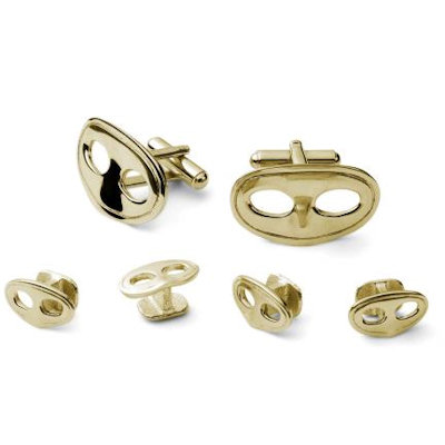 Mardi Gras Masks Cufflink and Stud Set