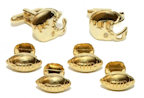 Gold Football Helmets and Footballs Studs and Cufflinks