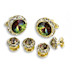 Round Austrian Crystal Cuff Link Set (Stone Center)