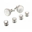 Concentric Edge Mother of Pearl Cufflinks and Studs