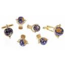 Globe Cufflink and Stud Set