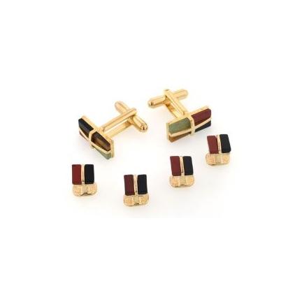 Mosaic Stone Cuffllinks and Studs