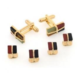 Mosaic Stone Cuffllinks and Studs