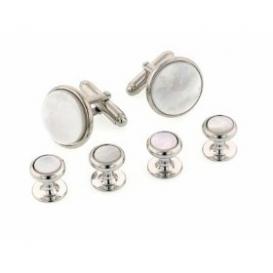 Radius Edge Mother of Pearl Cuffllinks and Studs