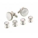 Radius Edge Mother of Pearl Cufflinks and Studs