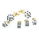 White Dice Cufflinks and Studs