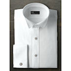 Ike Behar Wingtip Collar All Cotton French Cuff Pique Shirt