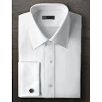 Ike Behar Broadcloth Point Collar Shirt with French Cuffs