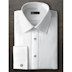 Ike Behar Twill Diagonal Point Collar Shirt with French Cuffs