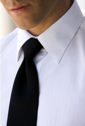 Nova White Lay Down Collar Striped Tuxedo Shirt