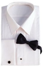 White Laydown Collar 1Pleat Tuxedo Shirt