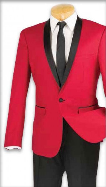 Red Shawl Zegna Tuxedo Jacket & Pants Set