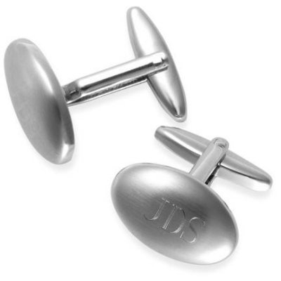 Personalized Oval Brushed Cufflinks