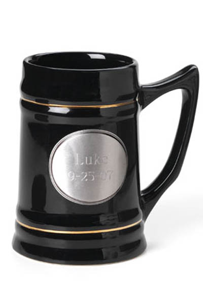 Pewter Medallion Ceramic Mug